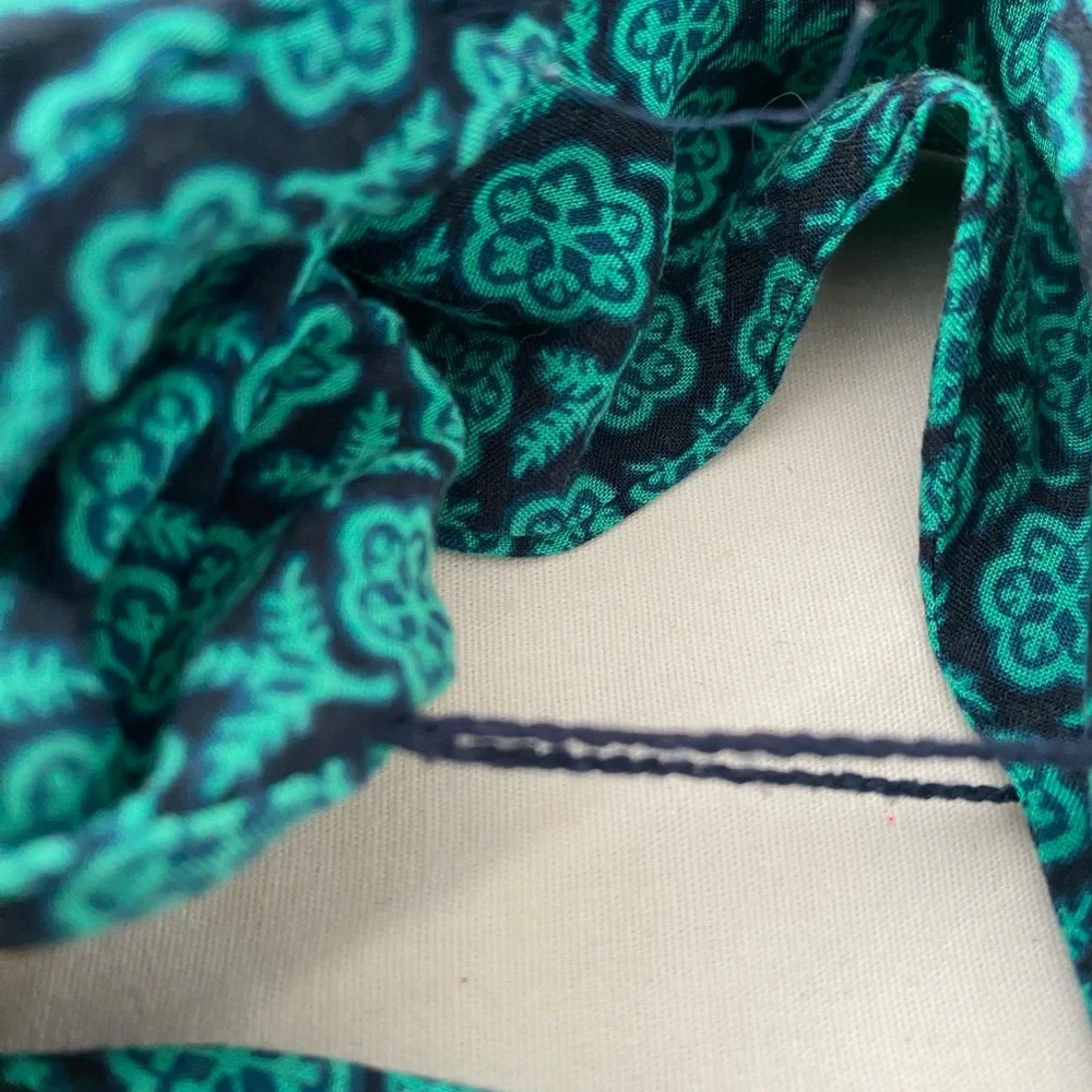 Maeve Anthropologie Jumpsuit Geoscope Beltws Pockets Pull On Green Navy XS - Picture 14 of 16